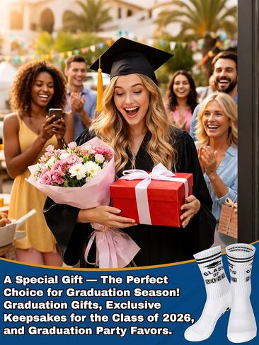 Glitopper 12 Set Class of 2026 Graduation Gifts Sock for Her Him Congratulation Bracelet Set for College School Party Favors in Kuwait