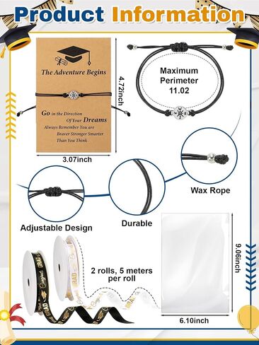 Glitopper 12 Set Class of 2026 Graduation Gifts Sock for Her Him Congratulation Bracelet Set for College School Party Favors in Kuwait