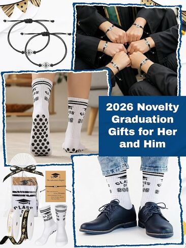 Glitopper 12 Set Class of 2026 Graduation Gifts Sock for Her Him Congratulation Bracelet Set for College School Party Favors in Kuwait