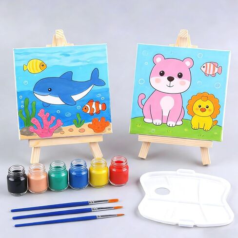 2 Pcs Mini Wooden Display Easels, Small Tabletop Easel Stands for Canvas, Photos, Art,Crafts,Weddings,Business Cards,and Signs,Natural Wood Triangle Easels for Decoration and Display (5.9"x3.1") in Saudi Arabia
