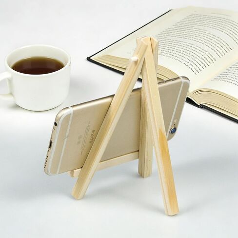 2 Pcs Mini Wooden Display Easels, Small Tabletop Easel Stands for Canvas, Photos, Art,Crafts,Weddings,Business Cards,and Signs,Natural Wood Triangle Easels for Decoration and Display (5.9"x3.1") in Saudi Arabia