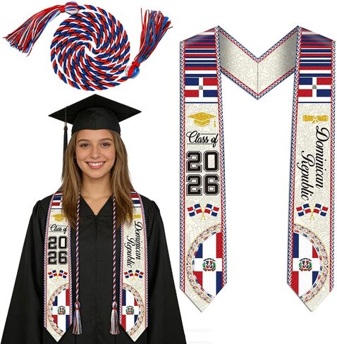 2026 Graduation Stole Sash, Honor Cord Mexican Dominican American Philippines Filipino Gradutes Stole Gifts in Saudi Arabia