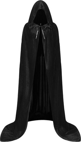 Velvet Cape for Men Women,Velvet Cloak with Hood,Adult Halloween Witch Vampire Wizard Cosplay Cloak in Saudi Arabia