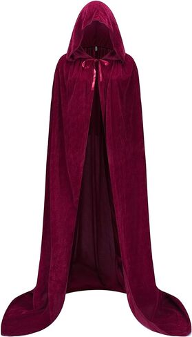 Velvet Cape for Men Women,Velvet Cloak with Hood,Adult Halloween Witch Vampire Wizard Cosplay Cloak in Saudi Arabia