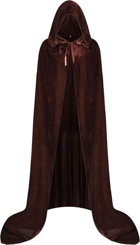 Velvet Cape for Men Women,Velvet Cloak with Hood,Adult Halloween Witch Vampire Wizard Cosplay Cloak in Saudi Arabia