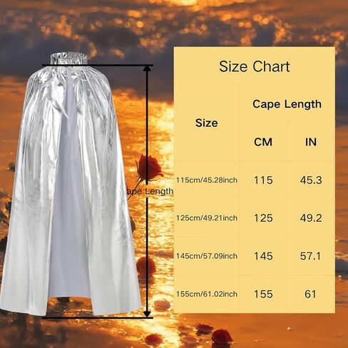 Unisex Adult Gold Printed Cloak Shiny Wizard Cloak for Halloween in Kuwait
