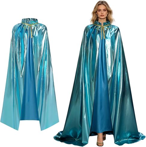 Unisex Adult Gold Printed Cloak Shiny Wizard Cloak for Halloween in Kuwait