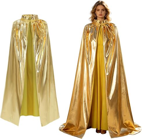 Unisex Adult Gold Printed Cloak Shiny Wizard Cloak for Halloween in Kuwait