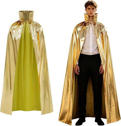 Unisex Adult Gold Printed Cloak Shiny Wizard Cloak for Halloween in Kuwait