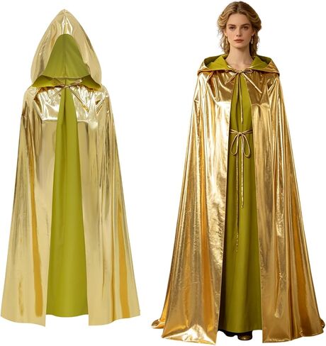 Unisex Adult Gold Printed Cloak Shiny Wizard Cloak for Halloween in Kuwait