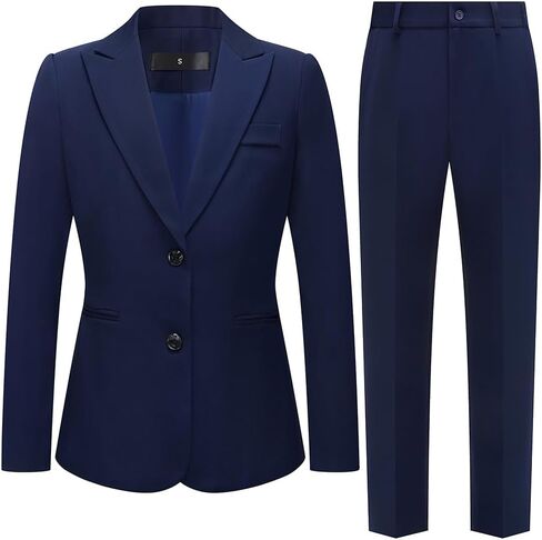 Womens Suits 2 Piece Set Business Pants Suits Dressy Professional Long Sleeve Solid Blazer Set Formal Outfit for Work Office in Saudi Arabia