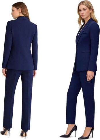 Womens Suits 2 Piece Set Business Pants Suits Dressy Professional Long Sleeve Solid Blazer Set Formal Outfit for Work Office in Saudi Arabia