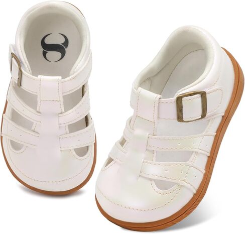 Scurtain Toddler Dress Shoes Little Girl Wide Toe Mary Jane Flat Shoes for Wedding Party School Daily Wear Comfy Boys Girls Barefoot Closed Toe Sandals in Kuwait
