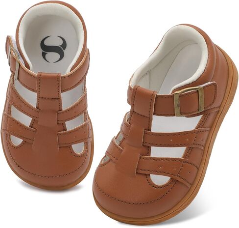 Scurtain Toddler Dress Shoes Little Girl Wide Toe Mary Jane Flat Shoes for Wedding Party School Daily Wear Comfy Boys Girls Barefoot Closed Toe Sandals in Saudi Arabia