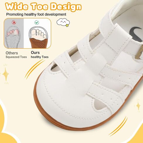 Scurtain Toddler Dress Shoes Little Girl Wide Toe Mary Jane Flat Shoes for Wedding Party School Daily Wear Comfy Boys Girls Barefoot Closed Toe Sandals in Saudi Arabia