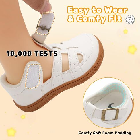 Scurtain Toddler Dress Shoes Little Girl Wide Toe Mary Jane Flat Shoes for Wedding Party School Daily Wear Comfy Boys Girls Barefoot Closed Toe Sandals in Saudi Arabia