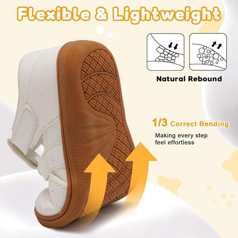 Scurtain Toddler Dress Shoes Little Girl Wide Toe Mary Jane Flat Shoes for Wedding Party School Daily Wear Comfy Boys Girls Barefoot Closed Toe Sandals in Saudi Arabia