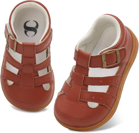 Scurtain Toddler Dress Shoes Little Girl Wide Toe Mary Jane Flat Shoes for Wedding Party School Daily Wear Comfy Boys Girls Barefoot Closed Toe Sandals in Saudi Arabia