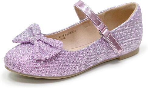 Girls Dress Shoes Mary Jane Ballet Flats Glitter Princess Party Wedding School Shoes in Kuwait