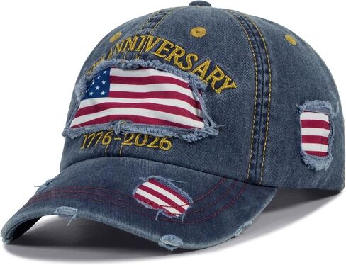 250 Anniversary USA Hat,America 250th Year United States Cap for Men Women,Patriot Embroidered US Birthday Merchandise in Saudi Arabia
