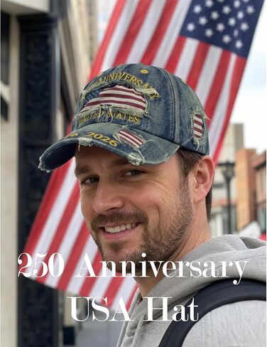 250 Anniversary USA Hat,America 250th Year United States Cap for Men Women,Patriot Embroidered US Birthday Merchandise in Kuwait