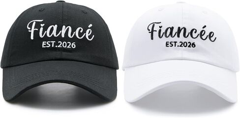 Engagement Gifts for Couples, Newly Engaged Hat for Her Him, Fiancé Fiancée Est 2026 Baseball Caps for Engagement Party Decorations Black White in Saudi Arabia