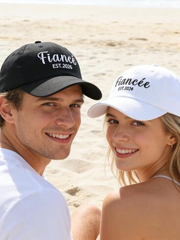 Engagement Gifts for Couples, Newly Engaged Hat for Her Him, Fiancé Fiancée Est 2026 Baseball Caps for Engagement Party Decorations Black White in Saudi Arabia