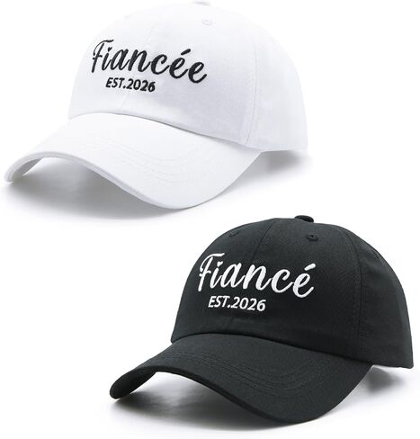 Engagement Gifts for Couples, Newly Engaged Hat for Her Him, Fiancé Fiancée Est 2026 Baseball Caps for Engagement Party Decorations Black White in Saudi Arabia