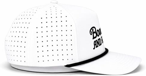 Bogeys and Beers Funny Rope White with Black Rope and Letters, Performance Blend, Adjustable Snapback, Moisture Wicking Golf Hat in Saudi Arabia