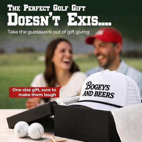 Bogeys and Beers Funny Rope White with Black Rope and Letters, Performance Blend, Adjustable Snapback, Moisture Wicking Golf Hat in Saudi Arabia