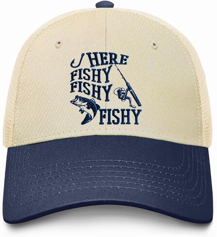 Where’s The Fish Fishing Hat for Men, Funny Embroidered Trucker Hat, Funny Fishing Hats for Dad Husband Grandpa in Kuwait