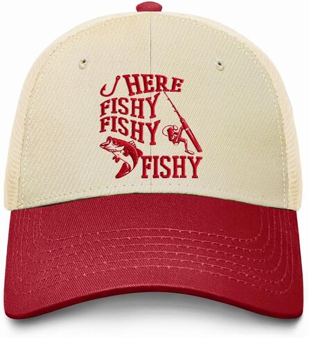 Where’s The Fish Fishing Hat for Men, Funny Embroidered Trucker Hat, Funny Fishing Hats for Dad Husband Grandpa in Kuwait