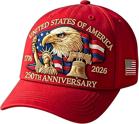 United States 250th Anniversary Hat, USA Baseball Cap 1776-2026 Adjustable Embroidered Patriotic Hat for Unisex in Saudi Arabia