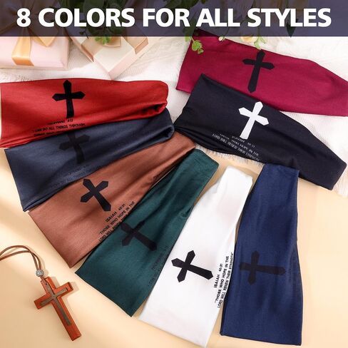 8 Pcs Christian Headbands for Men, Jesus Faith Cross Athletic Sweatbands with Bible Verse Religious Cooling Sports Men Moisture Wicking Head Band for Running Football Basketball Cycling Workout in Saudi Arabia