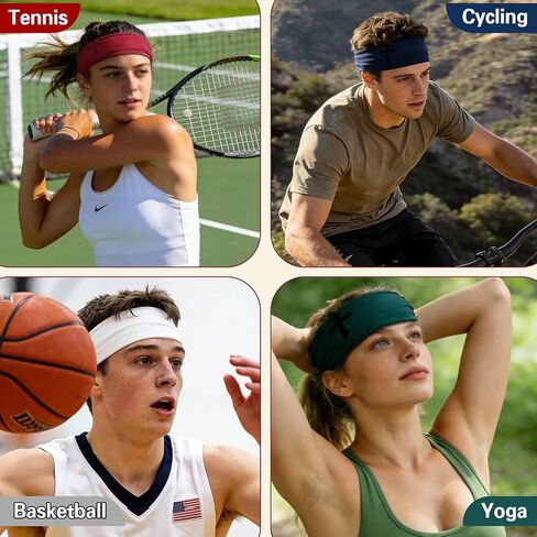 8 Pcs Christian Headbands for Men, Jesus Faith Cross Athletic Sweatbands with Bible Verse Religious Cooling Sports Men Moisture Wicking Head Band for Running Football Basketball Cycling Workout in Saudi Arabia