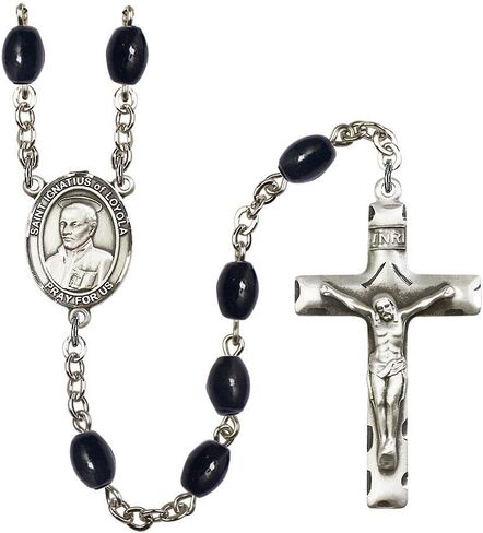Bonyak Jewelry St. Ignatius of Loyola Silver-Plated Rosary - Every Birth Month Color and More in Kuwait