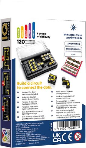 SmartGames - IQ Circuit, Puzzle Game with 120 Challenges, 8+ Years, Black in Saudi Arabia