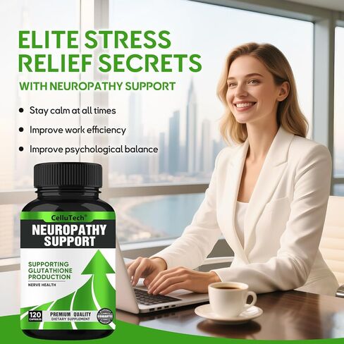 Neuropathy Nerve Relief Support,Nerve Savior for Neuropathy, with 600mg Alpha Lipoic Acid -Benfotiamine, Maximum Strength Natural Nerve Vitamins -120 Capsules in Saudi Arabia