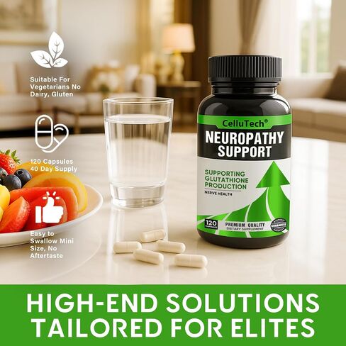 Neuropathy Nerve Relief Support,Nerve Savior for Neuropathy, with 600mg Alpha Lipoic Acid -Benfotiamine, Maximum Strength Natural Nerve Vitamins -120 Capsules in Saudi Arabia
