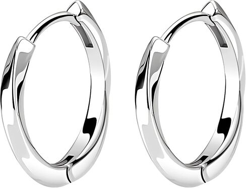Men's Hoop Earrings, 925 Sterling Silver, Round Huggie Style, Ear Piercings in Saudi Arabia