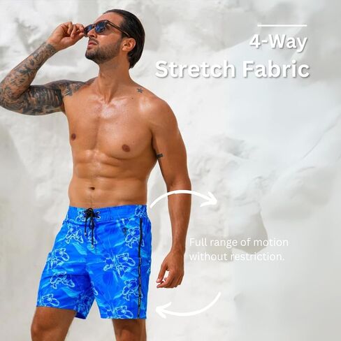 Tucann Men's Trunks 7" Compression Liner Quick Dry Zipper Pocket Chlorine Resistan 4 Way Stretch Swim Shorts for Men in Saudi Arabia
