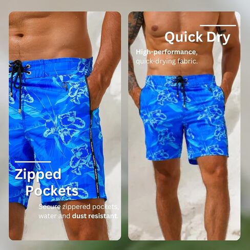 Tucann Men's Trunks 7" Compression Liner Quick Dry Zipper Pocket Chlorine Resistan 4 Way Stretch Swim Shorts for Men in Saudi Arabia