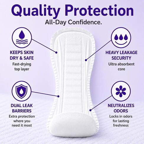 McKesson Ultra Heavy Absorbency Incontinence Liners [80 Count], 27 Inch Contoured Bladder Leakage Protection for Men & Women, Rapid-Dry Layer, Odor Control Core, Leg Gathers in Kuwait