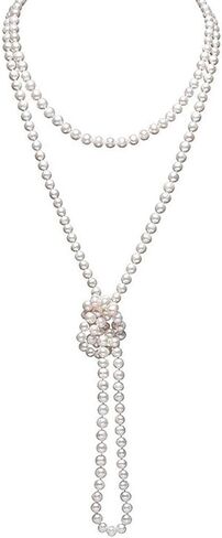 قلادة طويلة من اللؤلؤ من عشرينيات القرن العشرين للنساء من Great Gatsby Pearl Strand مقاس 59 بوصة in Kuwait
