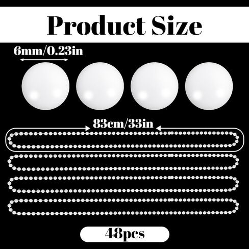 48 Pack Faux Long Pearl Necklace Bulk, 33" White Fake Pearl Beaded Strands Costume Jewelry for Women, 1920s Flapper Accessories for Wedding Bridal Shower Tea Party Birthday Decor in Saudi Arabia
