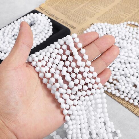48 Pack Faux Long Pearl Necklace Bulk, 33" White Fake Pearl Beaded Strands Costume Jewelry for Women, 1920s Flapper Accessories for Wedding Bridal Shower Tea Party Birthday Decor in Saudi Arabia