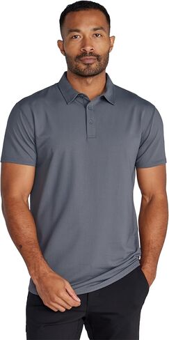 BYLT Basics - Active Drop-Cut Polo Shirt for Men - Moisture-Wicking, 4-Way Stretch Performance Fabric, Short Sleeve Polo in Saudi Arabia