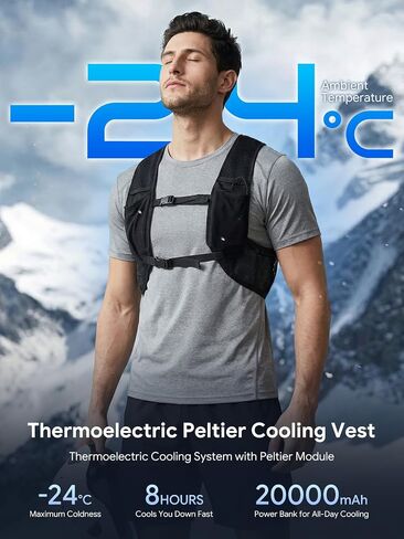 LABEWVI Semiconductor Peltier Cooling Vest with 20000mAh Battery Pack, 3 Cooling Modes, Up to -24℃ Cooling in Saudi Arabia