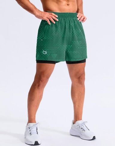 G Gradual Men's Running Gym Shorts with Compression Liner 5"/ 7"/ 9" Quick Dry Workout Athletic Shorts for Men Zipper Pockets in Kuwait