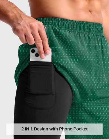G Gradual Men's Running Gym Shorts with Compression Liner 5"/ 7"/ 9" Quick Dry Workout Athletic Shorts for Men Zipper Pockets in Kuwait